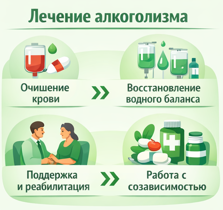 лечение алкоголизма в Семилуках этапы
